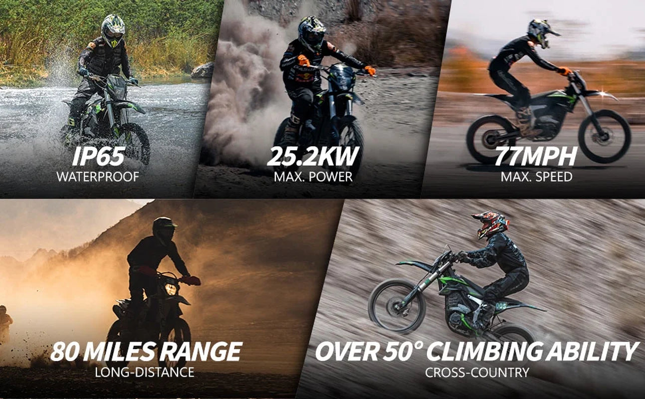Venom 72V 12000W Electric Dirt Bike Black