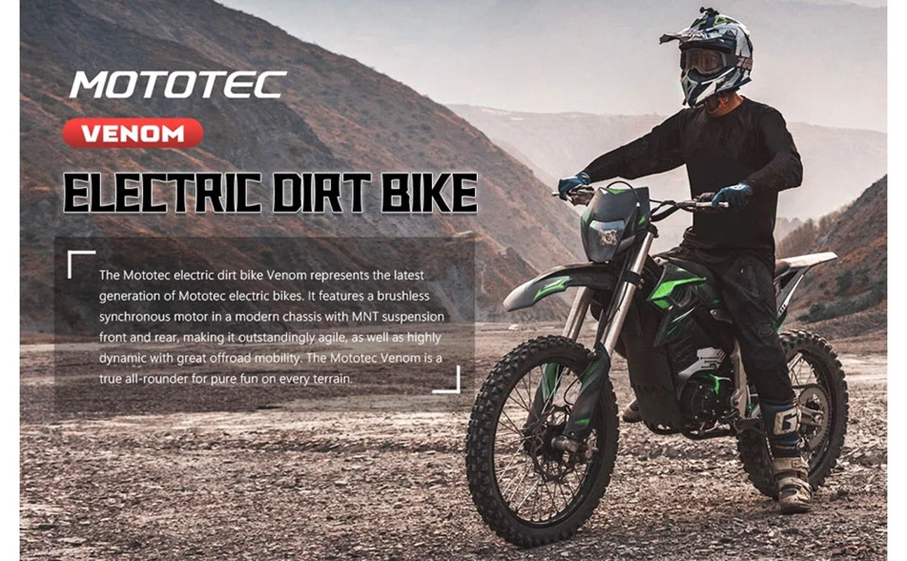 Venom 72V 12000W Electric Dirt Bike Black