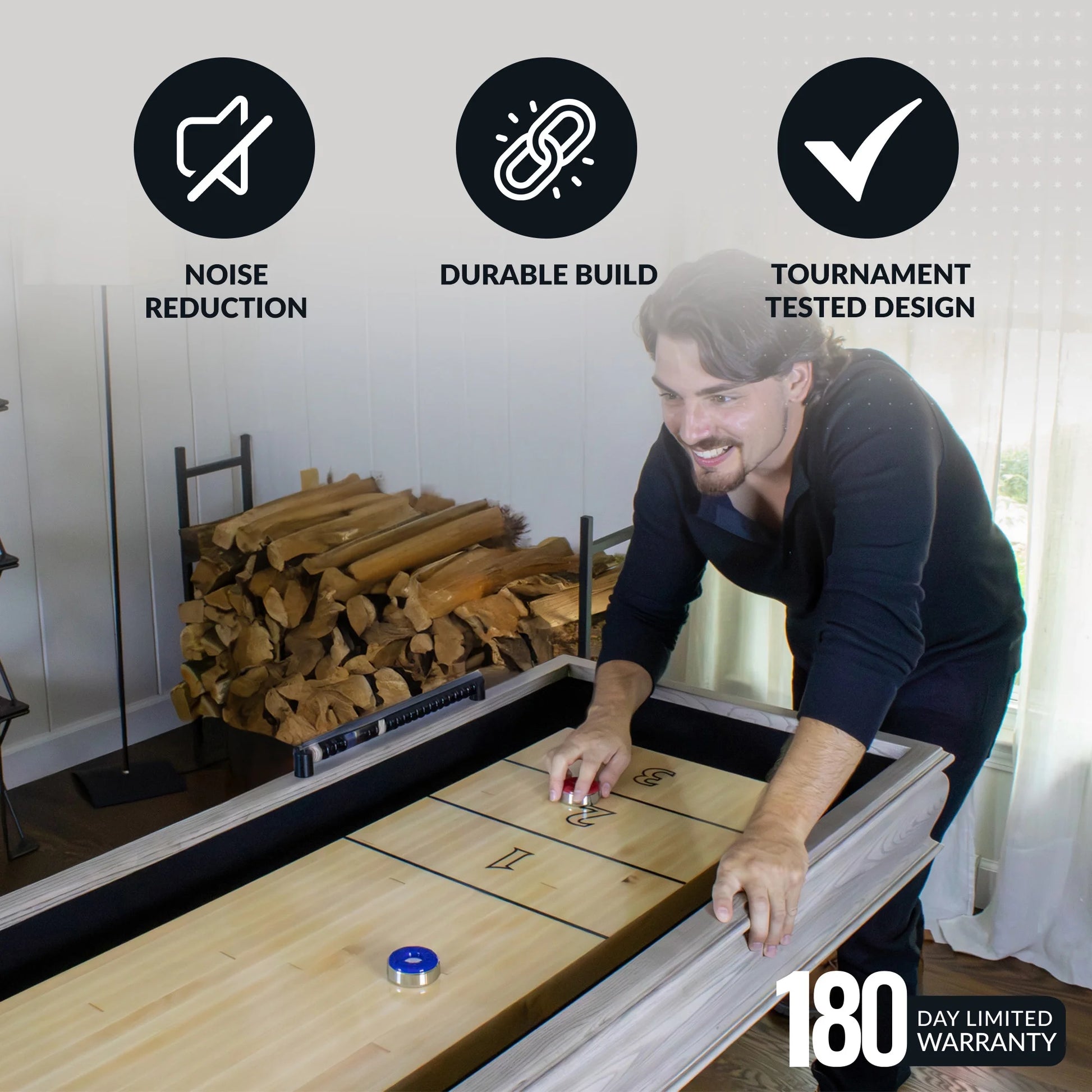 Montecito 12 Ft. Shuffleboard Table, 146-In L X 26-In W, Driftwood