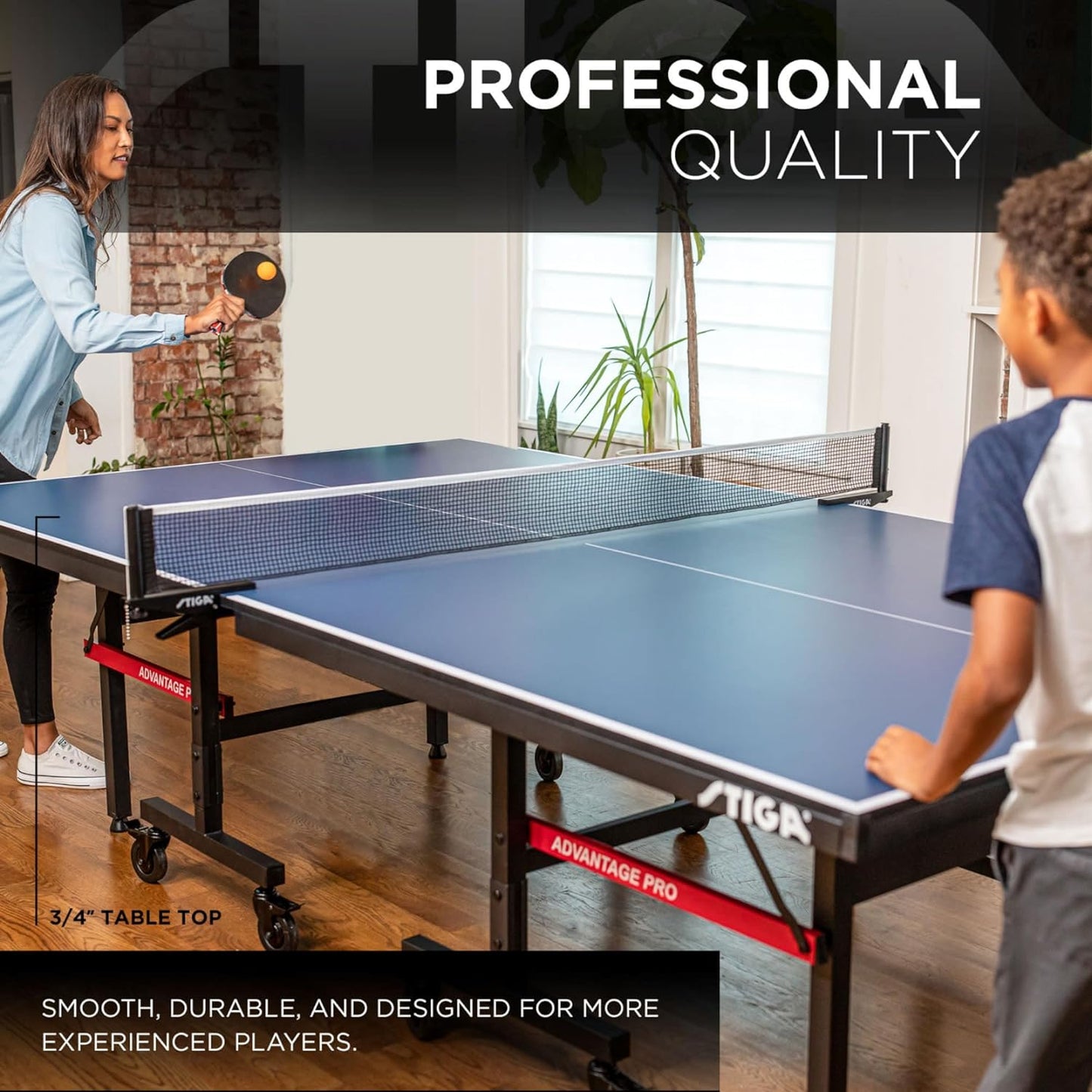 Advantage Series Ping Pong Tables - 13, 15, 18, and 25Mm Tabletops - Quickplay 10 Minute Assembly - Playback Mode - Recreational to Tournament Level